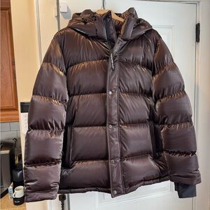 NWT Aritzia Superpuff Liquid Shine RICH MOCHA BROWN